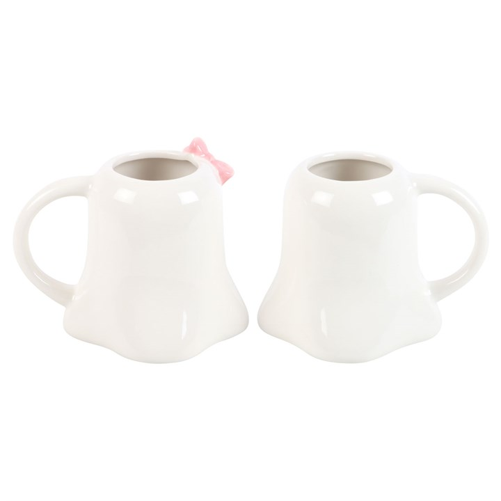 Mr and Mrs Boo Ghost Shaped Mug Set, image 3 of 5
