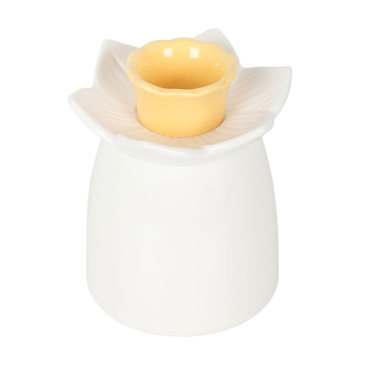 White Daffodil Oil Burner and Wax Warmer, image 3 of 7