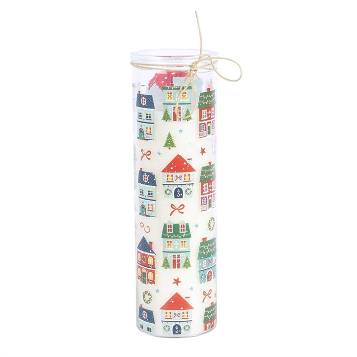 Christmas Street Print Gingerbread Cookie Tube Candle, image 4 of 6