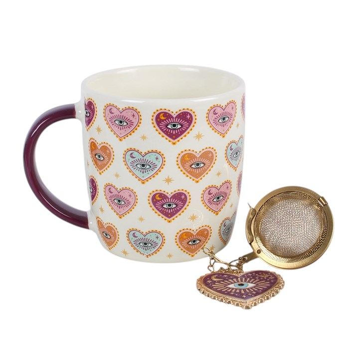 Sacred Sight Heart Print Mug and Tea Infuser Set, image 3 of 7