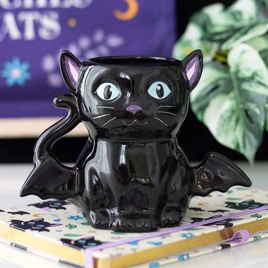 Cute and Creepy Bat Cat Mug, image 1 of 5