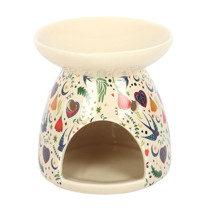 Cream Midnight Bloom Print Oil Burner, image 2 of 5