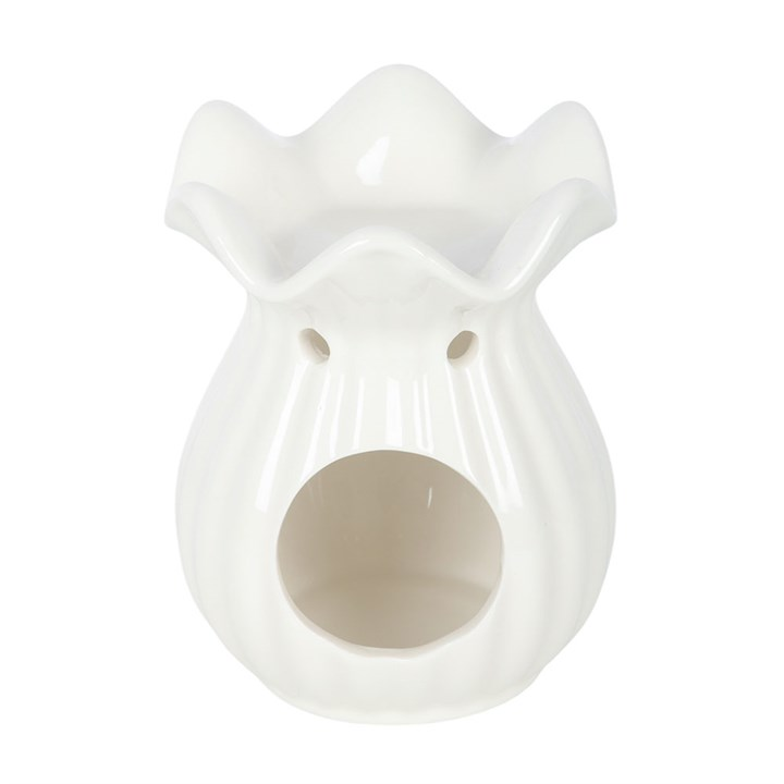 White Pleated Flare Oil Burner, image 5 of 6