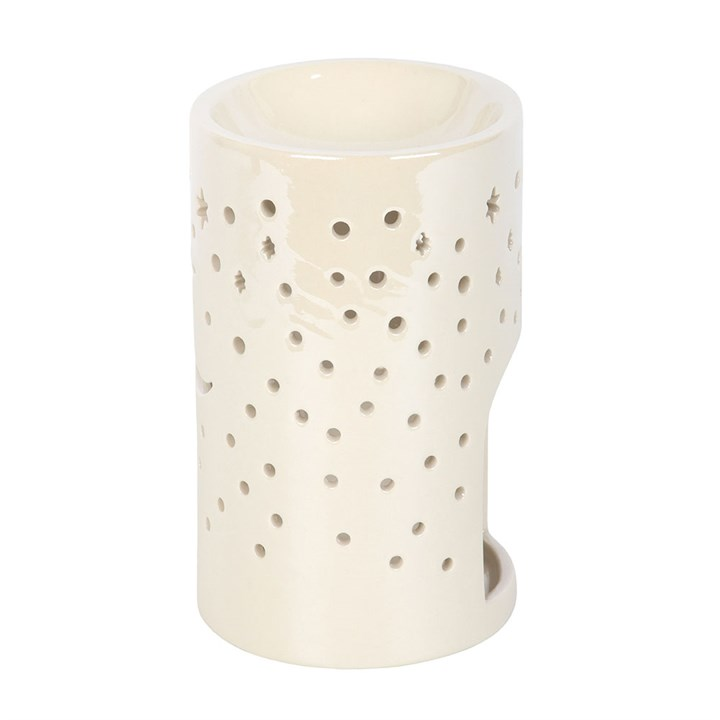 Iridescent White Moon Pillar Oil Burner, image 3 of 6