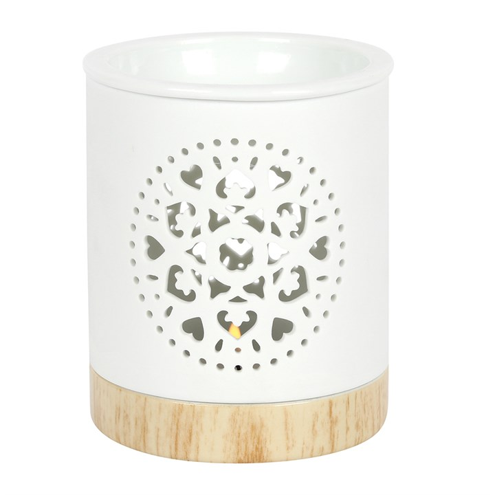 White Mandala Cut Out Oil Burner, image 2 of 4