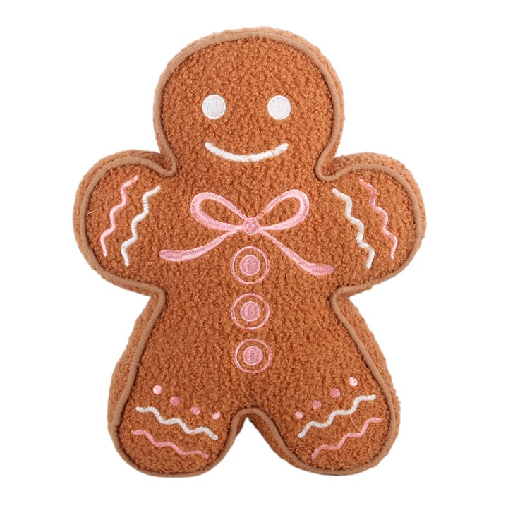 Sugarplum Bakery Gingerbread Man Boucle Cushion, image 3 of 5