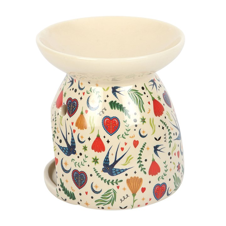 Cream Midnight Bloom Print Oil Burner, image 3 of 5