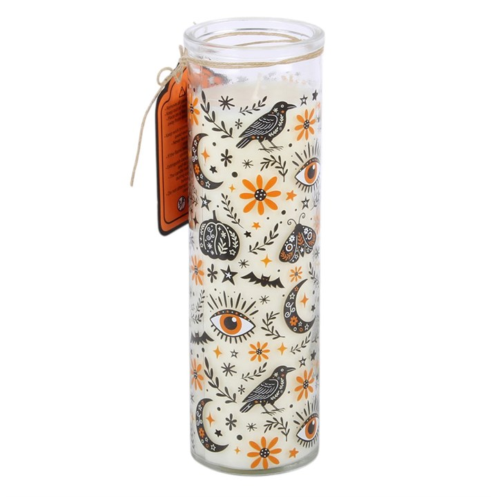 Frightful Folk Print Toasted Pumpkin Scented Tube Candle, image 4 of 5
