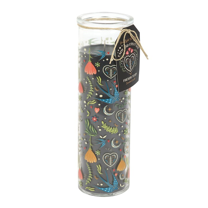 Midnight Bloom Print French Tulip Tube Candle, image 2 of 4