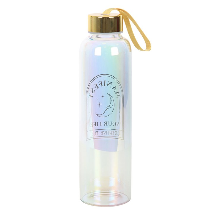 Manifest Your Life Iridescent Glass Water Bottle, image 4 of 6