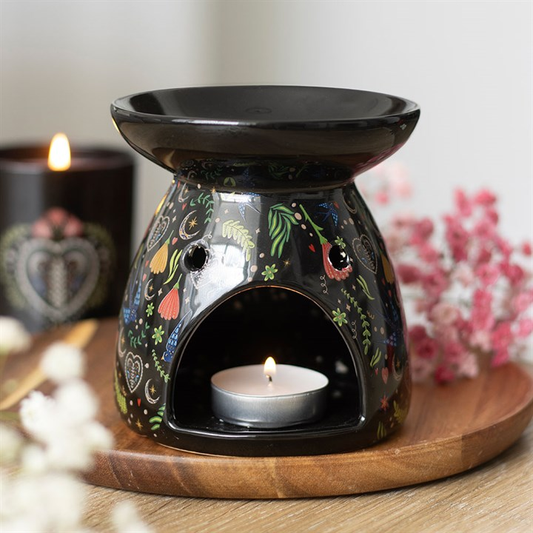 Midnight Bloom Print Oil Burner, image 1 of 5