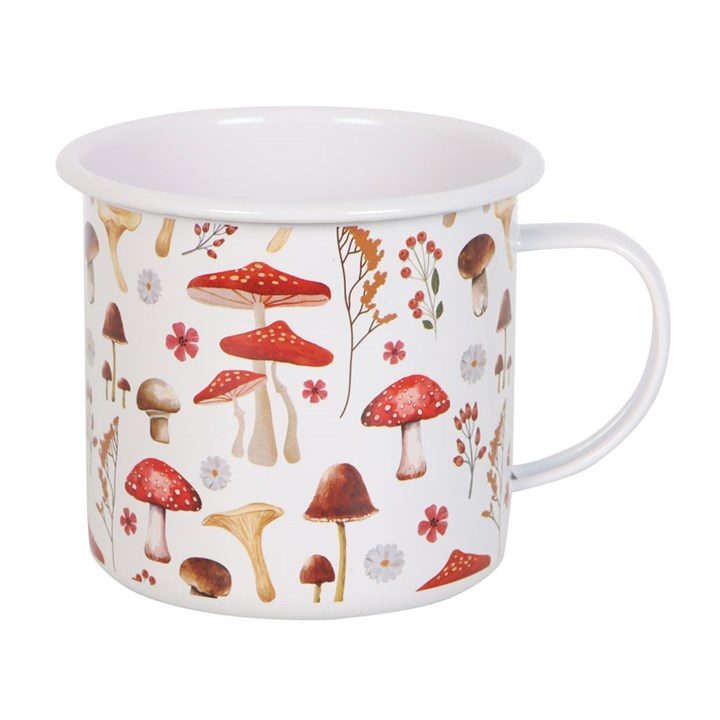 All Over Mushroom Print Enamel Mug, image 4 of 5