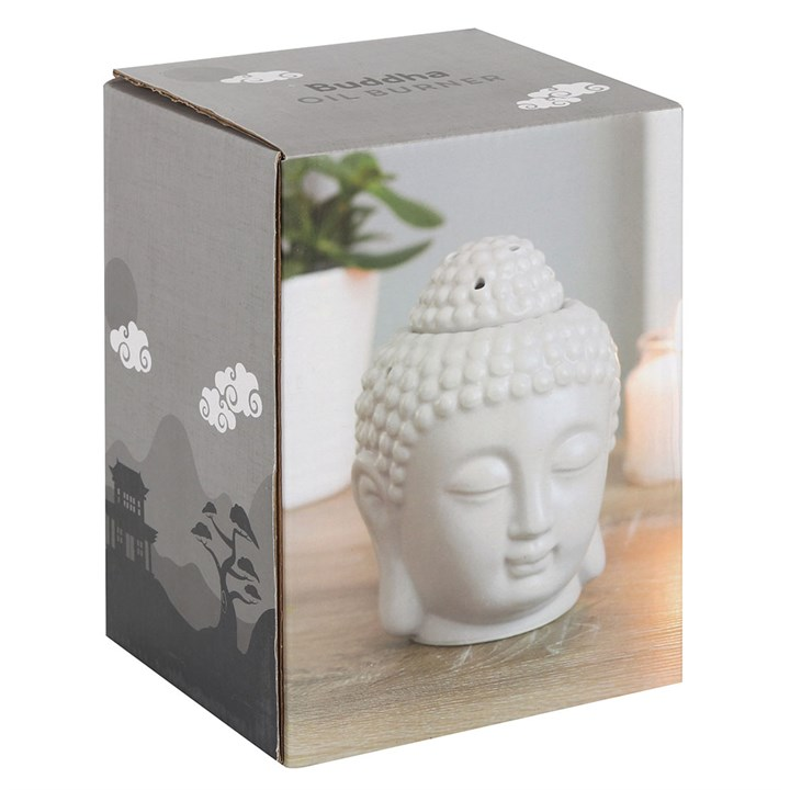 Small Grey Buddha Head Oil Burner, image 6 of 6