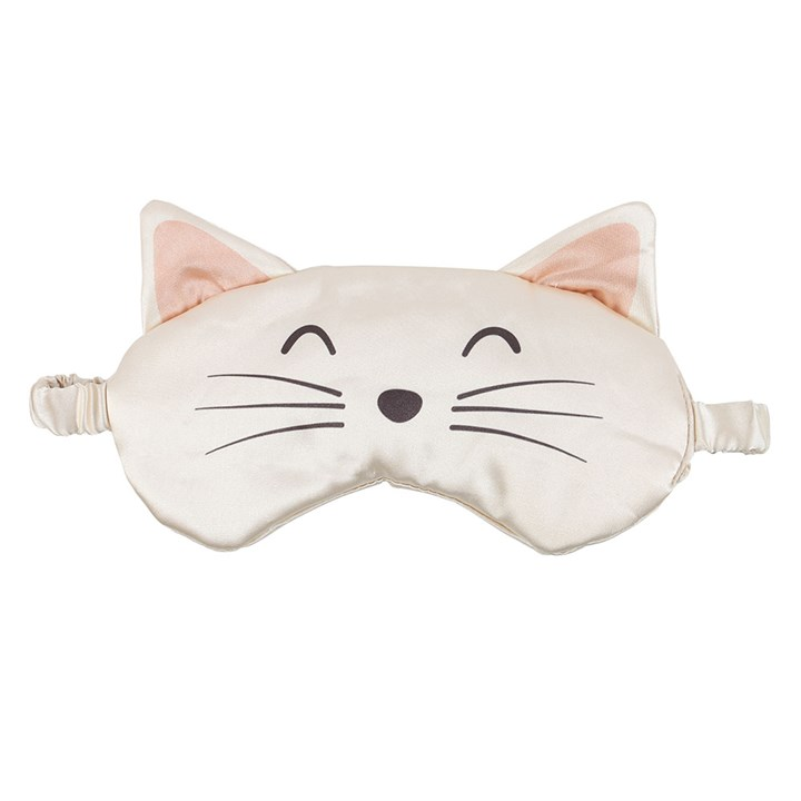 White Cat Face Satin Eye Mask, image 2 of 4