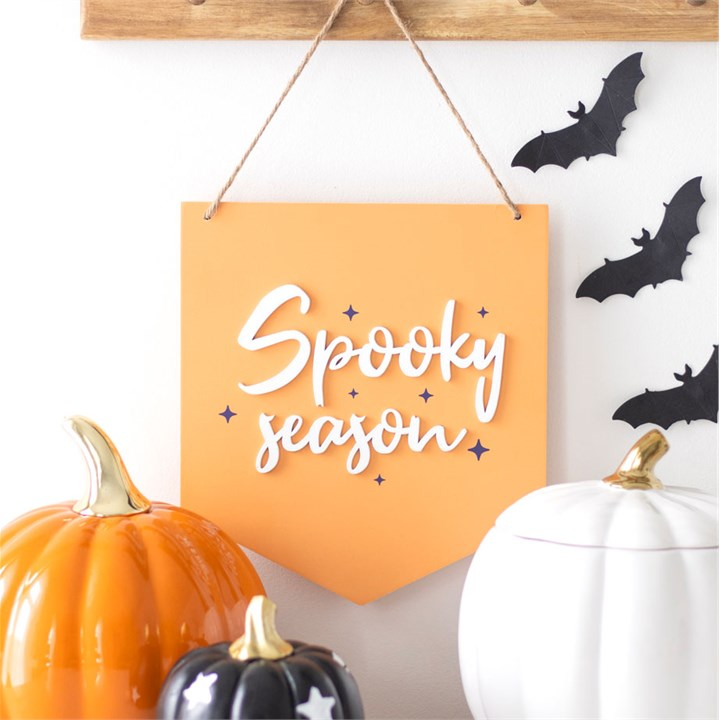 Orange Spooky Season Hanging Sign, image 4 of 5