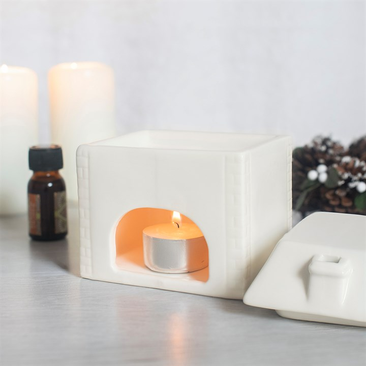 White Ceramic House Oil Burner, image 2 of 6