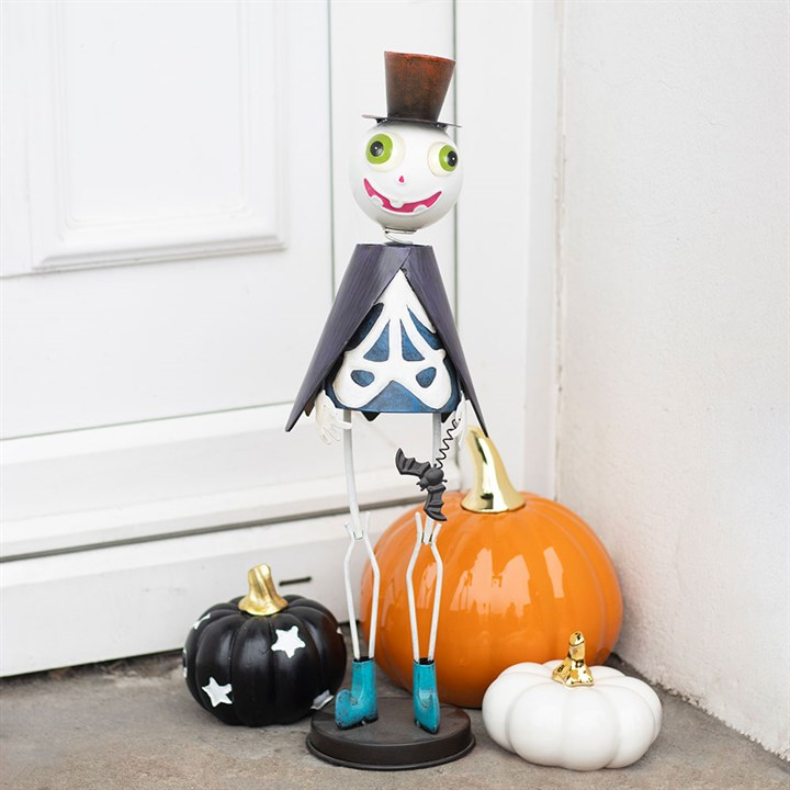 Metal Skeleton Ornament with Top Hat, image 1 of 4