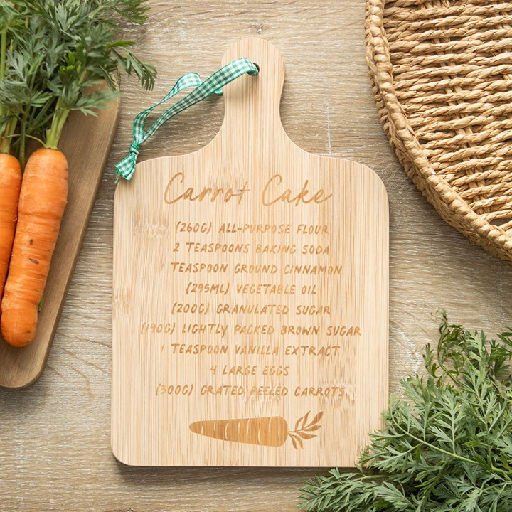 Carrot Cake Recipe Bamboo Serving Board, image 1 of 5