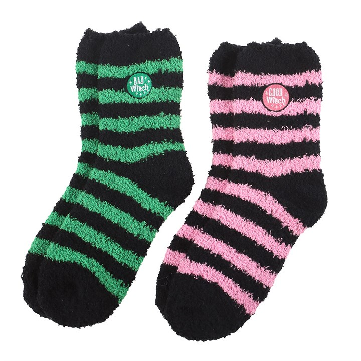 Set of 2 Good Witch and Bad Witch Fluffy Socks, image 2 of 3