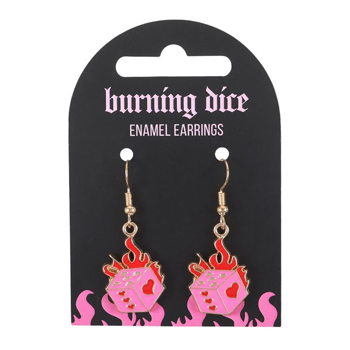 Burning Dice Earrings, image 3 of 6