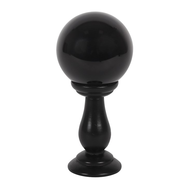 Small Black Crystal Ball on Stand, image 1 of 2