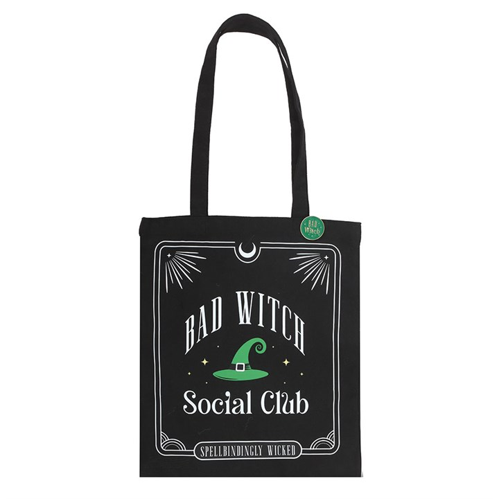 Bad Witch Social Club Polycotton Tote Bag with Pin Badge, image 2 of 5