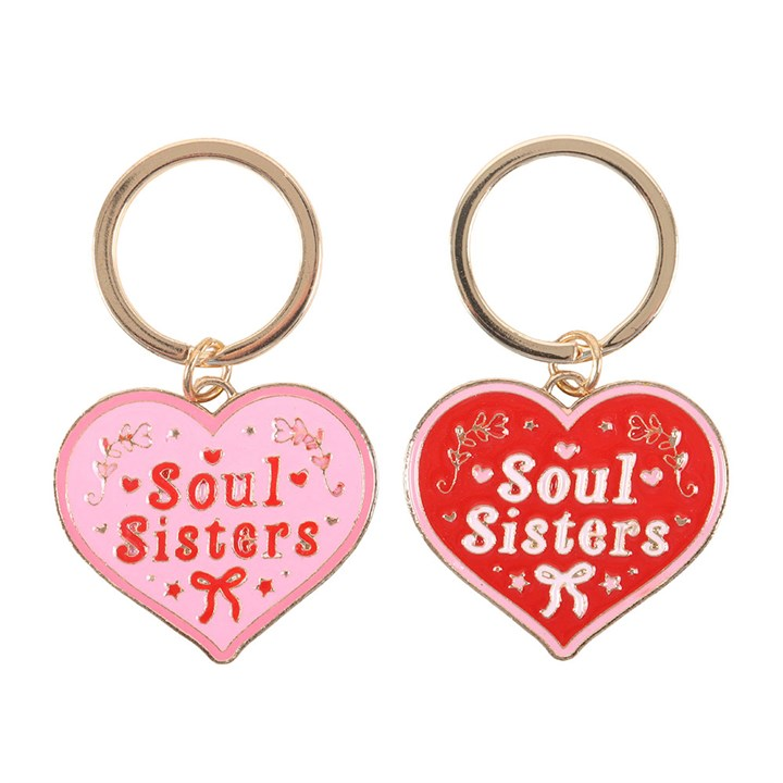 Pair of Soul Sisters Love Heart Keyrings, image 4 of 5