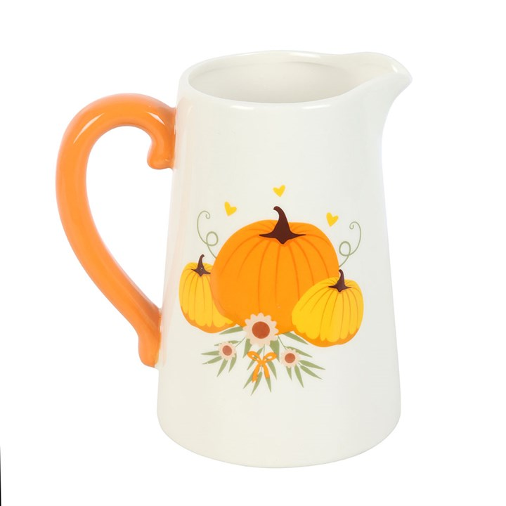 Autumn Pumpkin Ceramic Flower Jug, image 2 of 6