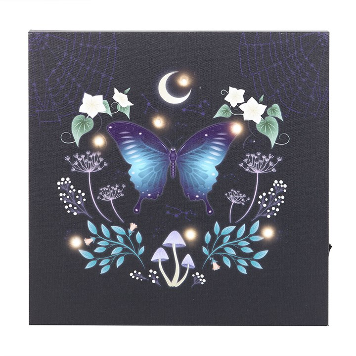 Midnight Moth Light Up Canvas Plaque, image 3 of 4