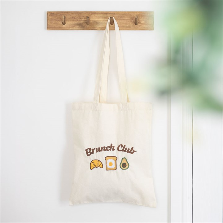 Brunch Club Embroidered Tote Bag, image 2 of 5