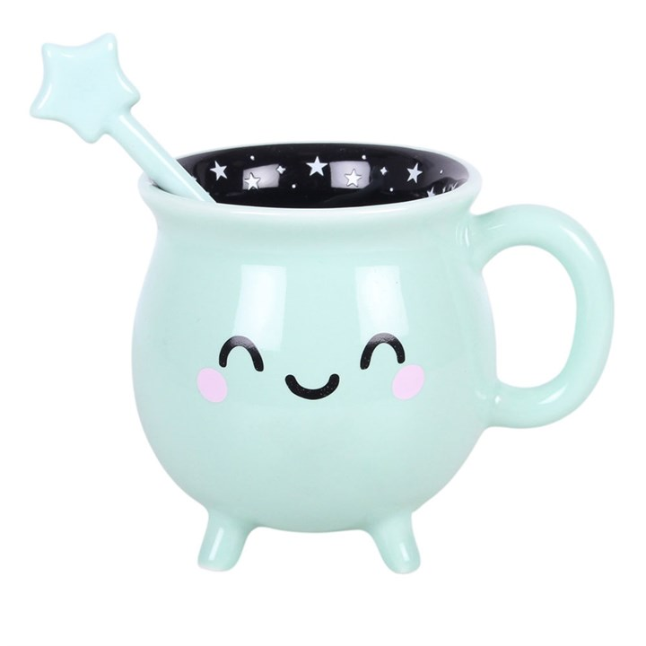 Mint Green Cauldron Mug with Wand Stirrer, image 5 of 7