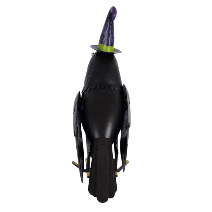 Metal Raven Ornament with Witch Hat, image 5 of 5