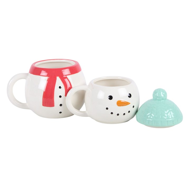 Set of 2 Winter Snowman Stacking Mugs, image 4 of 7