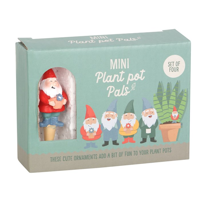 Set of 4 Mini Gnome Plant Pot Pals, image 1 of 6