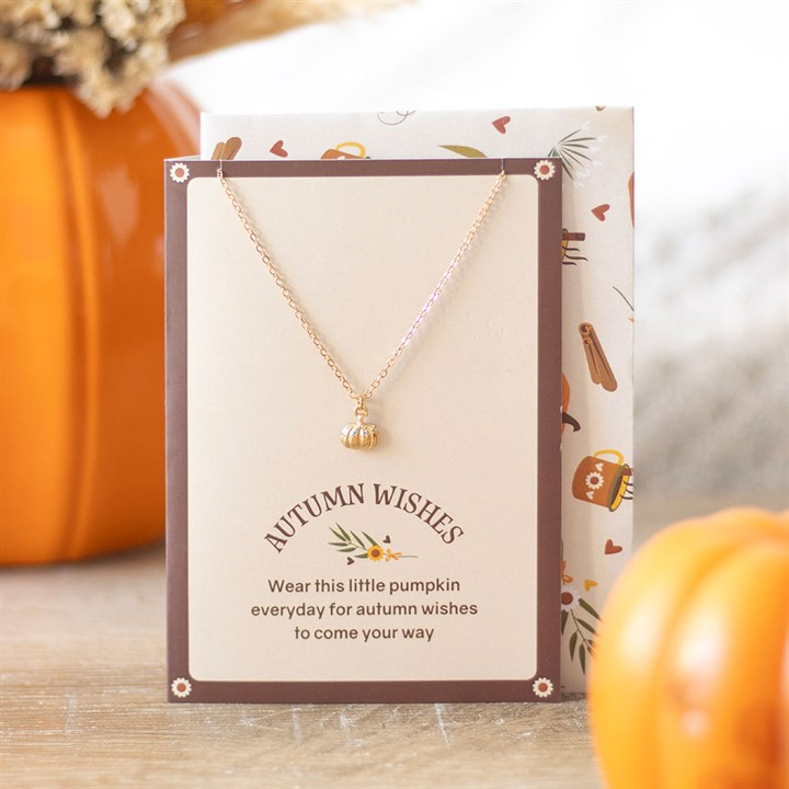 Pumpkin Necklace on Greeting Card, image 1 of 6