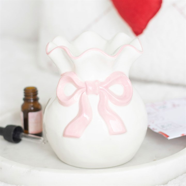 White and Pink Bow Oil Burner, image 1 of 5
