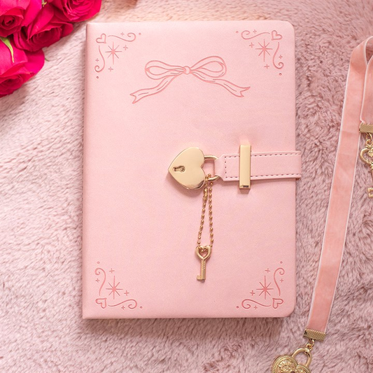 Pink Faux Leather A5 Diary with Lock, image 1 of 5
