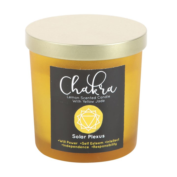 Solar Plexus Chakra Lemon Crystal Chip Candle, image 3 of 5
