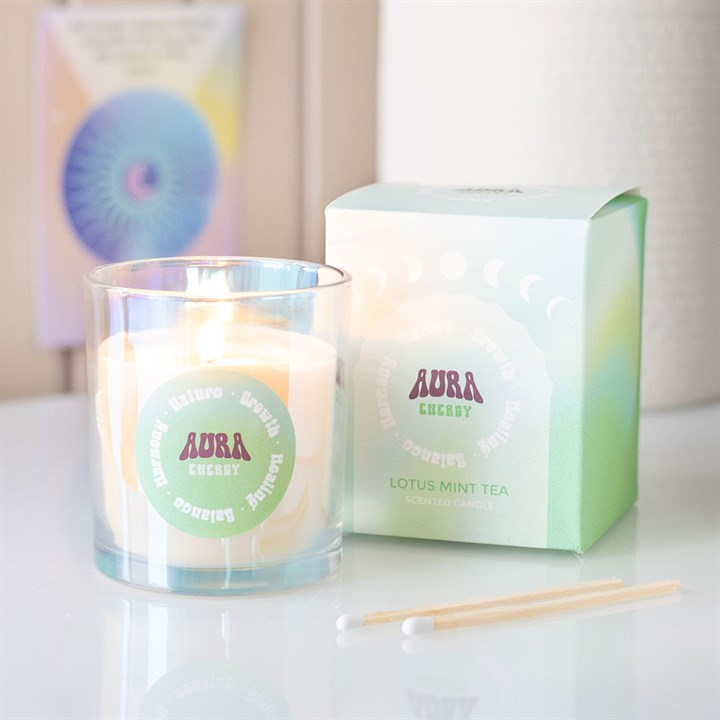 Aura Energy Lotus Mint Tea Iridescent Candle, image 2 of 6