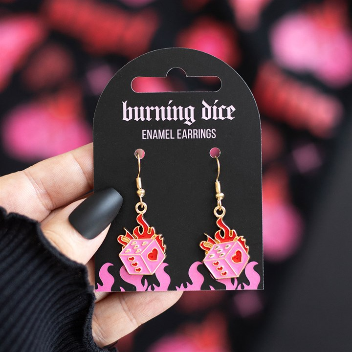 Burning Dice Earrings, image 1 of 6