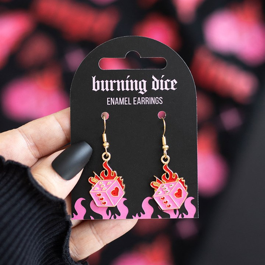 Burning Dice Earrings, image 1 of 6
