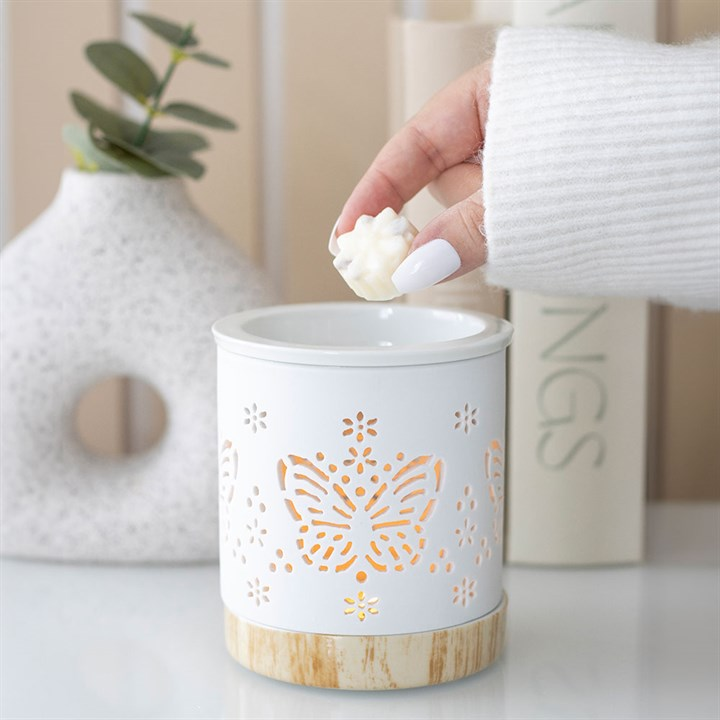 Matte Ceramic Butterfly Oil Burner, image 1 of 5