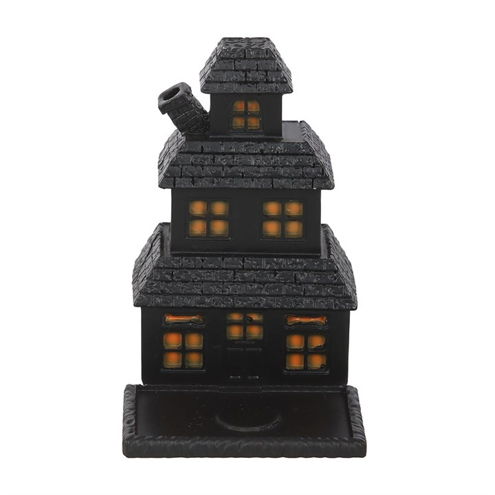 Black Haunted House Incense Cone Holder, image 3 of 5