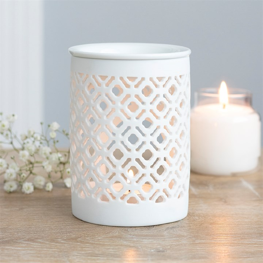 Matte Lattice Cut Oil Burner, image 1 of 6