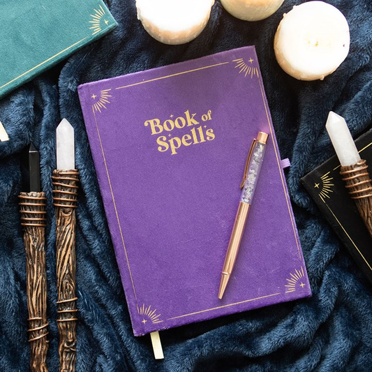 Book of Spells Journal with Amethyst Crystal Pen, image 1 of 6