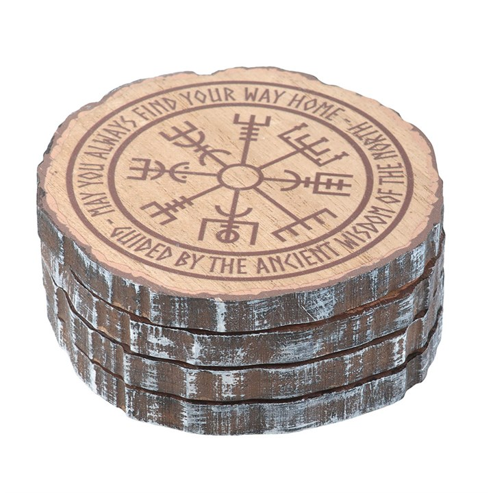 Set of 4 Norse Mythology Wood Slice Coasters, image 3 of 4