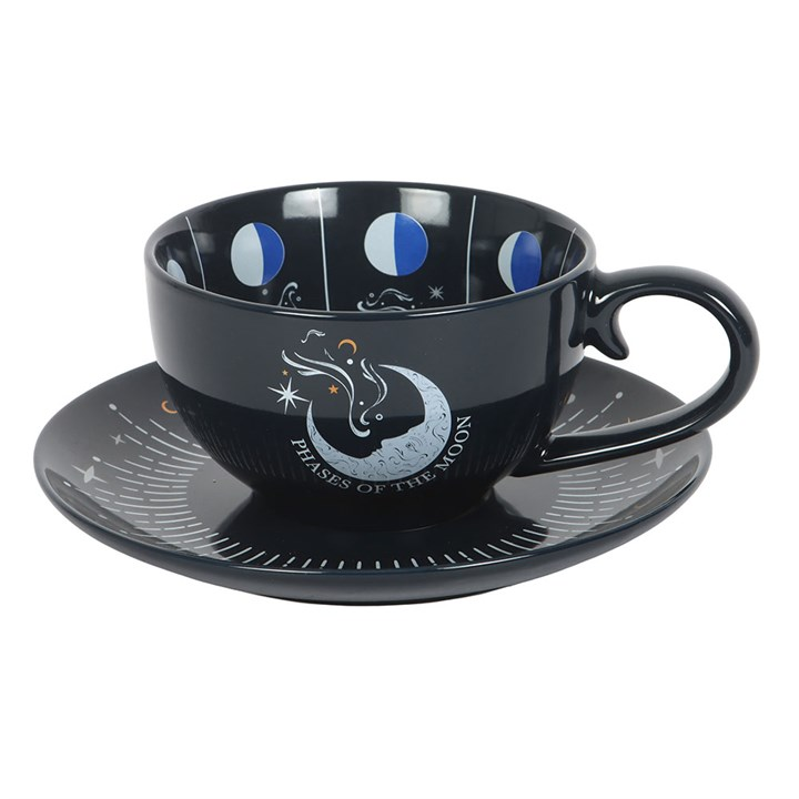 Blue Moon Phase Teacup and Saucer, image 3 of 5
