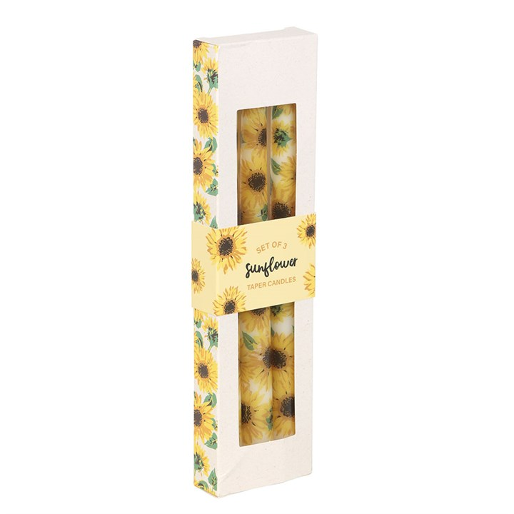 Set of 3 Sunflower Taper Candles, image 4 of 6