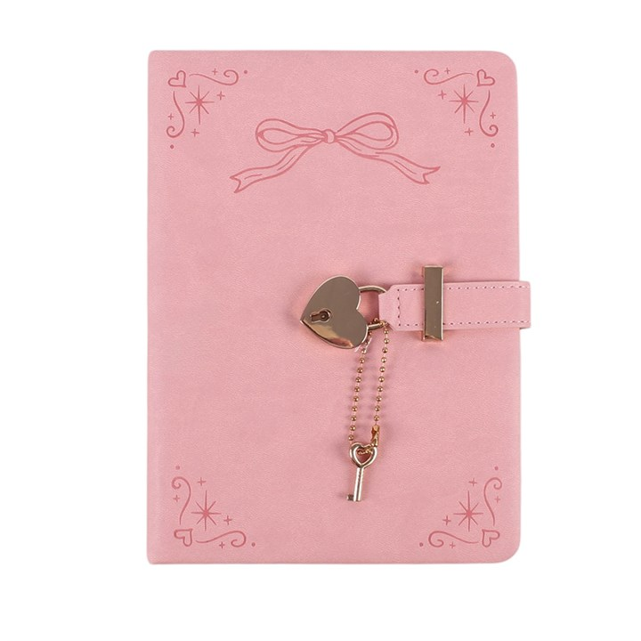 Pink Faux Leather A5 Diary with Lock, image 3 of 5