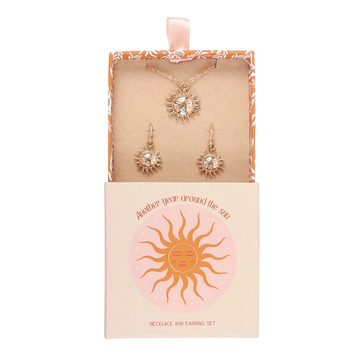 Sun Earring and Necklace Set, image 2 of 5